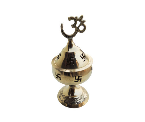 Brass Table Oil Lamp Om Pakija Deepak 0.07kg